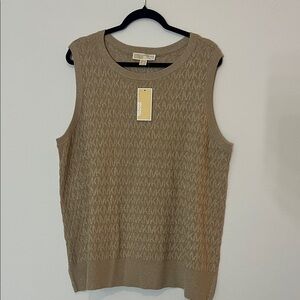 Michael Kors Brown Sleeveless Knit Top